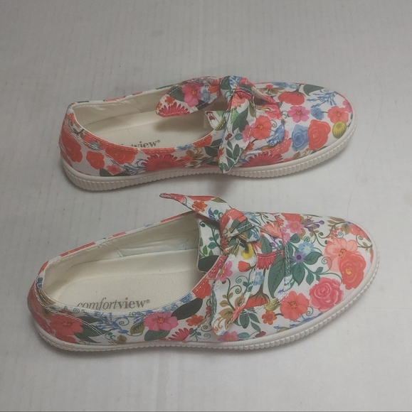 COMFORTVIEW Women's Floral Print Multicolor Slip-on Sneakers Size 8.5M - Picture 4 of 9